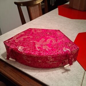 Red and Gold Decorative Box Chinese Calligraphy Set Vintage